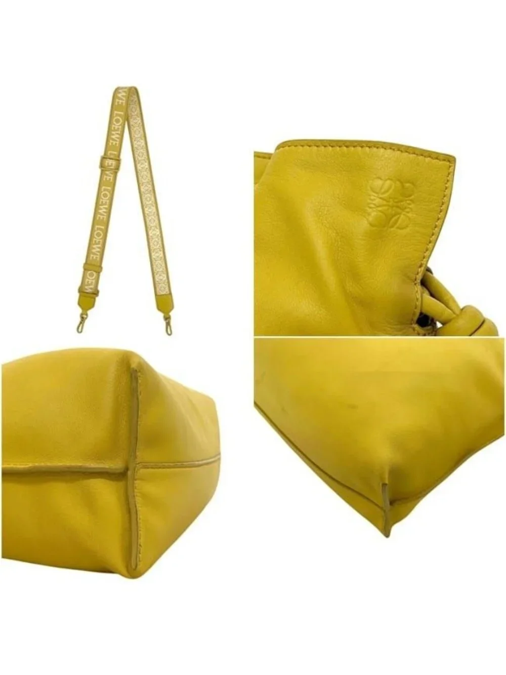 Loewe Shoulder Bag Flamenco Clutch Medium Leather Napa Calfskin Yellow